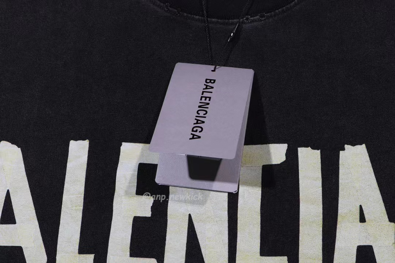 Balenciaga Tape Type T Shirt Black (6) - newkick.app